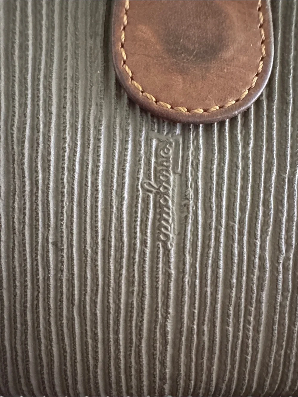 Salvatore Ferragamo Brown Ribbed Fold Wallet with Leather Trim - Picture 7 of 11